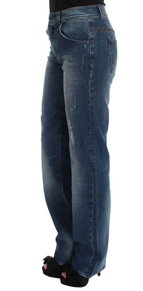 Ermanno Scervino Blue Wash Cotton Blend Slim Fit Jeans - Hilstor