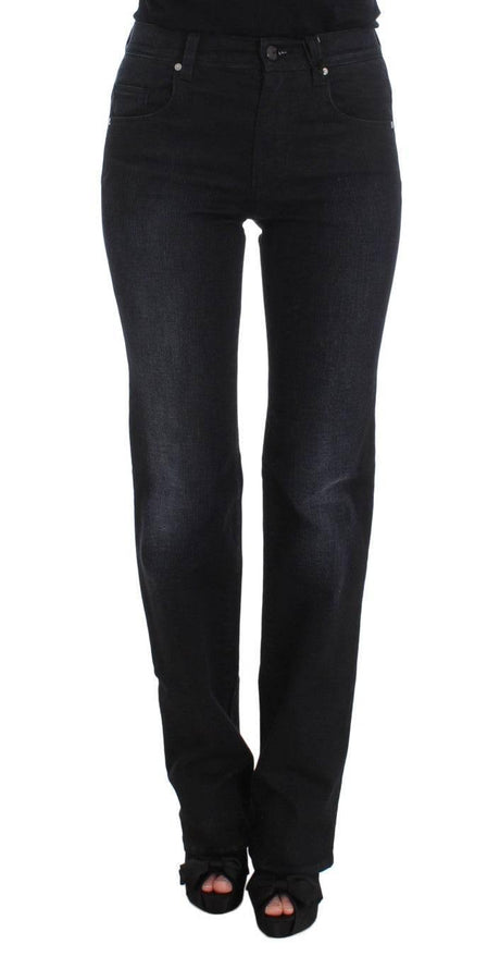 Ermanno Scervino Blue Cotton Blend Slim Fit Bootcut Jeans - Hilstor