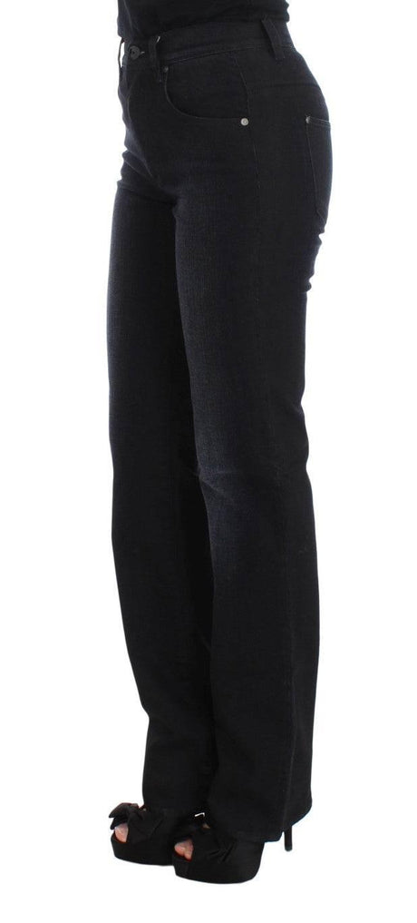 Ermanno Scervino Blue Cotton Blend Slim Fit Bootcut Jeans - Hilstor