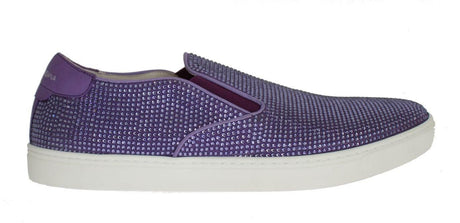 Dolce & Gabbana Purple Strass Canvas Logo Sneakers - Hilstor