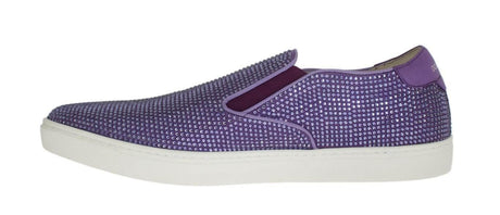 Dolce & Gabbana Purple Strass Canvas Logo Sneakers - Hilstor