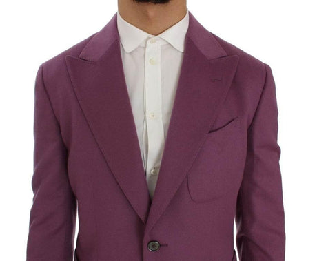 Dolce & Gabbana Purple Cashmere Slim Fit Blazer Jacket - Hilstor