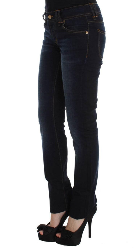 John Galliano Blue Wash Cotton Slim Fit Jeans - Hilstor