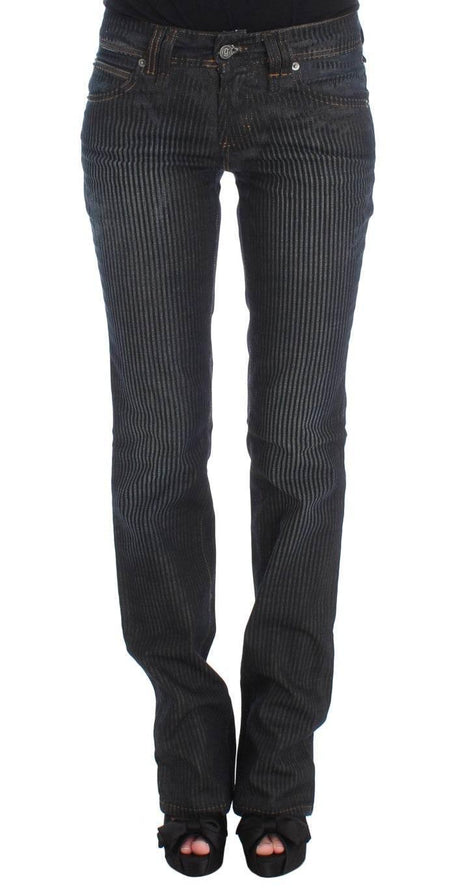 John Galliano Blue Wash Cotton Blend Slim Fit Bootcut Jeans - Hilstor