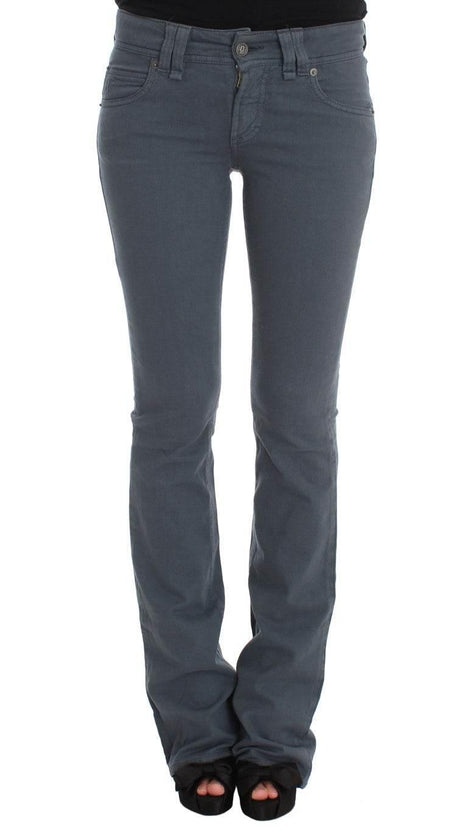 John Galliano Blue Cotton Blend Slim Fit Bootcut Jeans - Hilstor