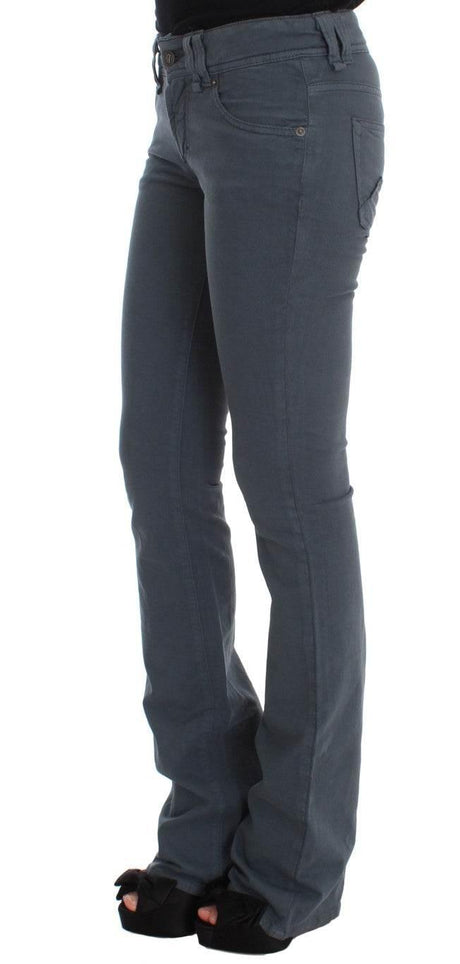 John Galliano Blue Cotton Blend Slim Fit Bootcut Jeans - Hilstor