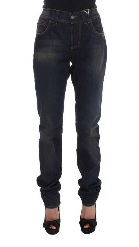 John Galliano Blue Wash Cotton Blend Boyfriend Fit Jeans - Hilstor