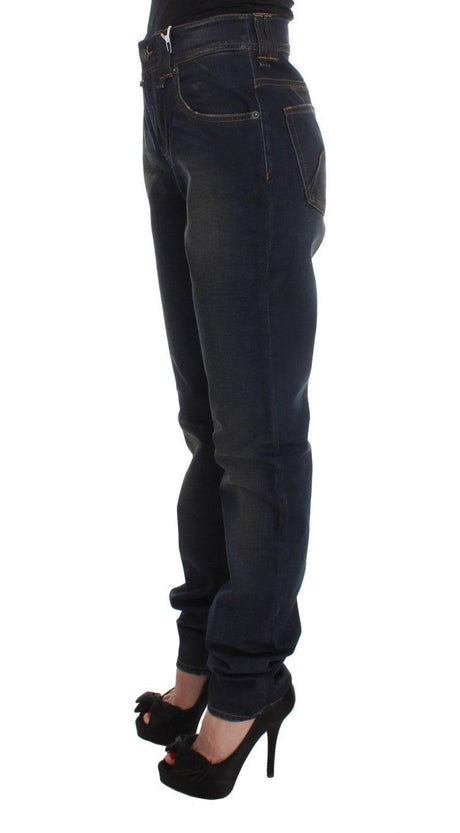 John Galliano Blue Wash Cotton Blend Boyfriend Fit Jeans - Hilstor