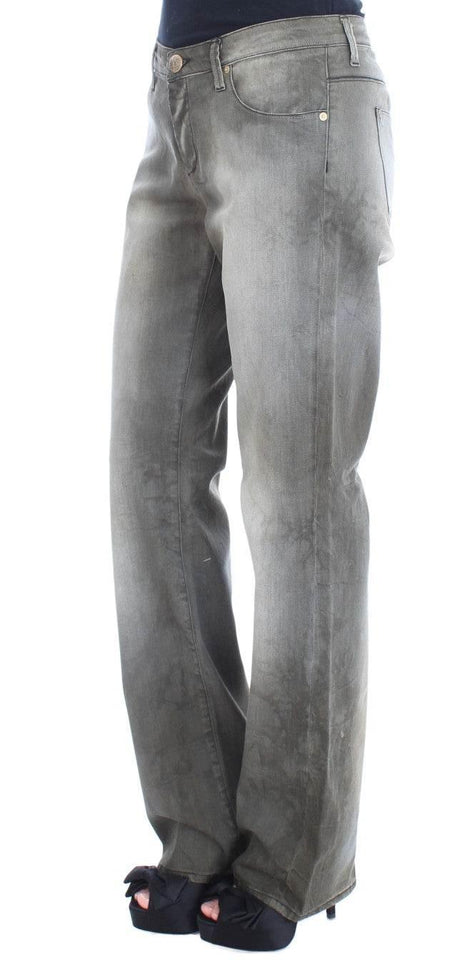 Ermanno Scervino Gray Cotton Blend Loose Fit Boyfriend Jeans - Hilstor