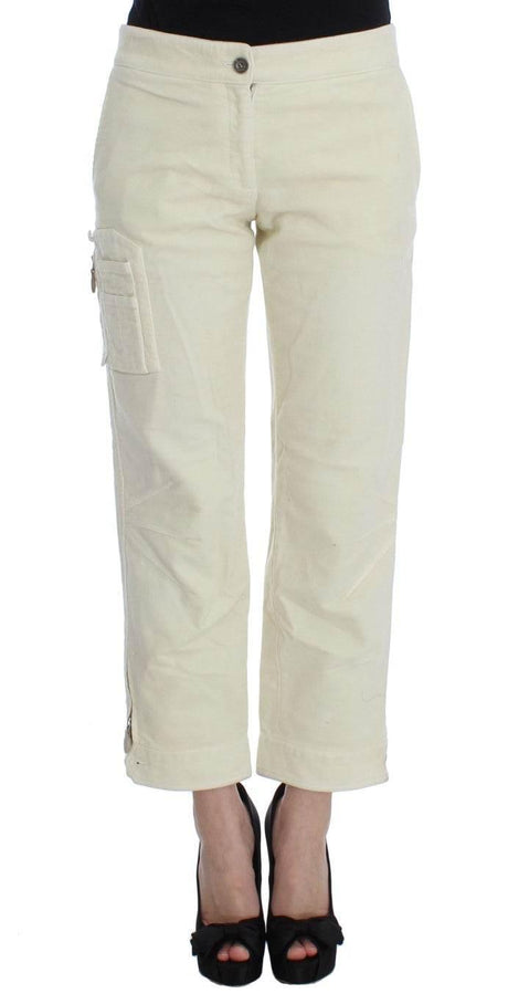 Ermanno Scervino Beige Cotton Capri Cropped Cargo Pants - Hilstor