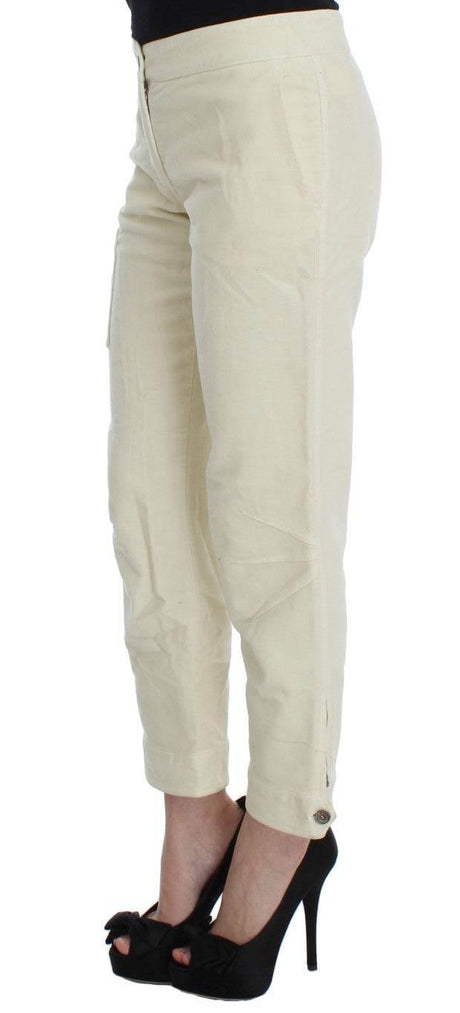Ermanno Scervino Beige Cotton Capri Cropped Cargo Pants - Hilstor