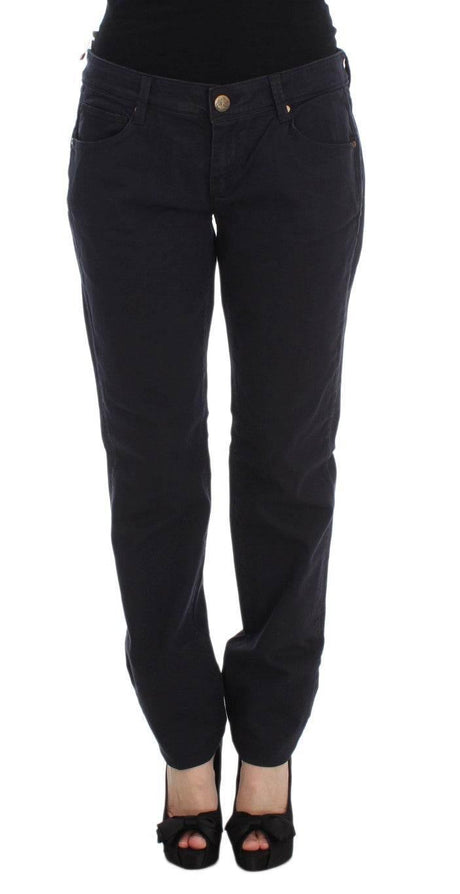 Ermanno Scervino Blue Cotton Blend Casual Fit Pants - Hilstor
