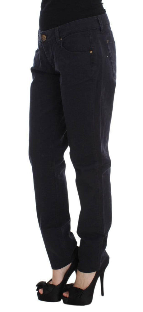 Ermanno Scervino Blue Cotton Blend Casual Fit Pants - Hilstor