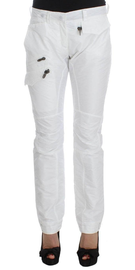 Ermanno Scervino White Nylon Padded Slim Fit Cargo Pants - Hilstor