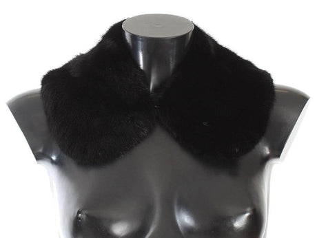 Dolce & Gabbana Black Mink Fur Shoulder Collar Scarf - Hilstor