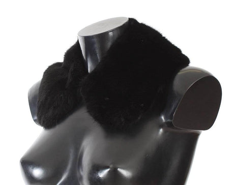 Dolce & Gabbana Black Mink Fur Shoulder Collar Scarf - Hilstor