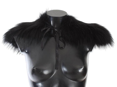 Dolce & Gabbana Black Fox Fur Collar Scarf - Hilstor