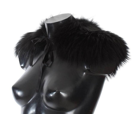 Dolce & Gabbana Black Fox Fur Collar Scarf - Hilstor