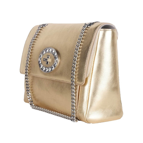 Blumarine Gold Leather Shoulder Women Bag - Hilstor