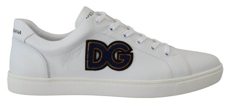 Dolce & Gabbana White Leather DG Logo Casual Sneakers Shoes - Hilstor