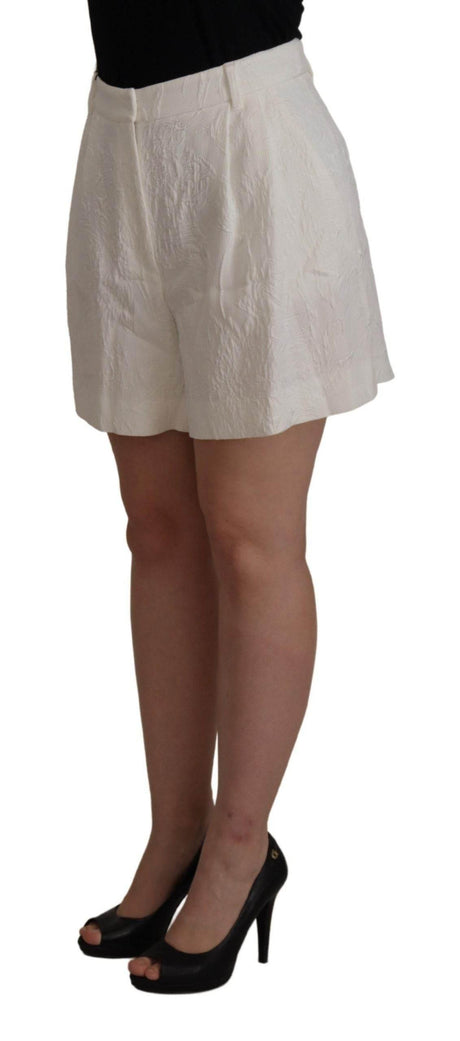 Dolce & Gabbana White High Waist Culotte Cotton Shorts - Hilstor