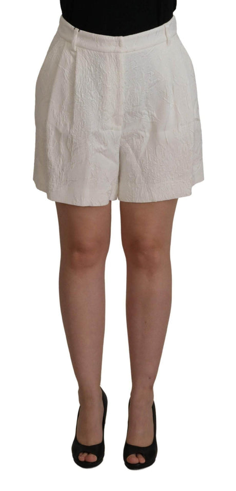 Dolce & Gabbana White High Waist Culotte Cotton Shorts - Hilstor