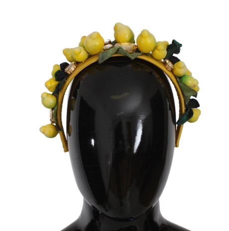 Dolce & Gabbana Yellow Lemons Sicily Crystal Diadem Tiara Headband - Hilstor