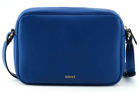 Versace Elegant Blue Calf Leather Camera Case Bag - Hilstor
