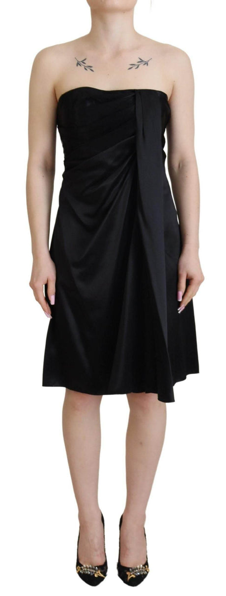 Dolce & Gabbana Black Silk Shift Short Mini Party Dress - Hilstor