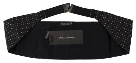 Dolce & Gabbana Black Polka Dot Wide Waist Men Belt Cummerband - Hilstor