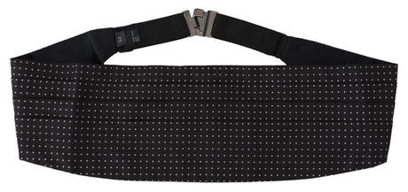 Dolce & Gabbana Black Polka Dot Wide Waist Men Belt Cummerband - Hilstor