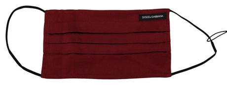 Dolce & Gabbana Maroon Silk Pleated Elastic Ear Strap One Size Face Mask - Hilstor