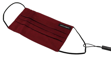 Dolce & Gabbana Maroon Silk Pleated Elastic Ear Strap One Size Face Mask - Hilstor