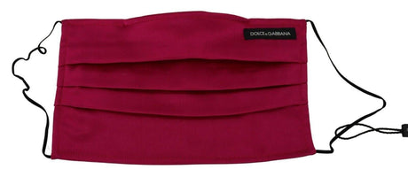 Dolce & Gabbana Maroon Silk Pleated Elastic Ear Strap One Size Face Mask - Hilstor