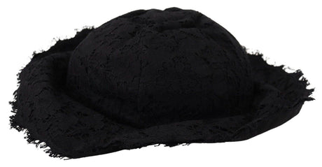 Dolce & Gabbana Black Cotton Wide Brim Shade Hat - Hilstor
