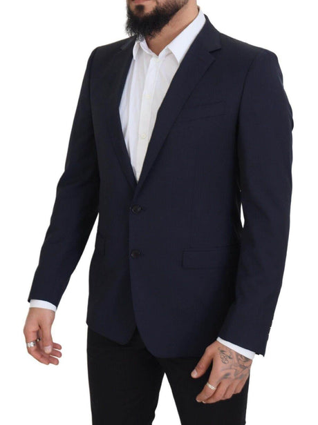 Dolce & Gabbana Dark Blue Wool Single Breasted MARTINI Blazer - Hilstor