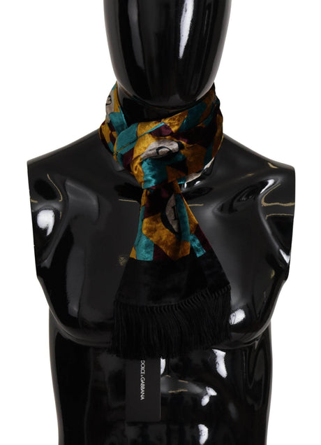 Dolce & Gabbana Multicolor DG Logo Print Shawl Wrap Fringe Scarf - Hilstor