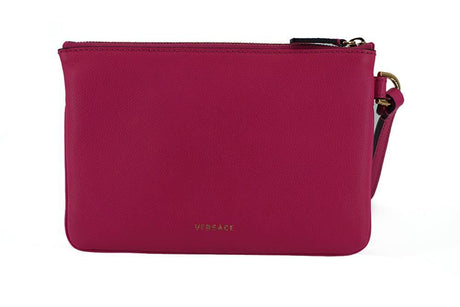 Versace Elegant Pink Leather Pouch Clutch - Hilstor