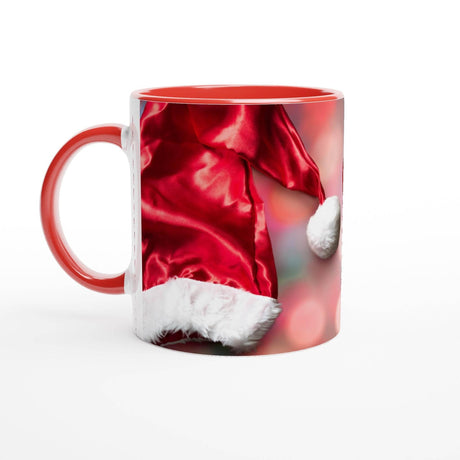 11oz Ceramic Mug - God jul with a colored rim, inside, and handle - Hilstor