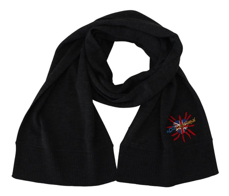 Dolce & Gabbana Black Sacred Heart #DGLovesLondon Wrap Scarf - Hilstor