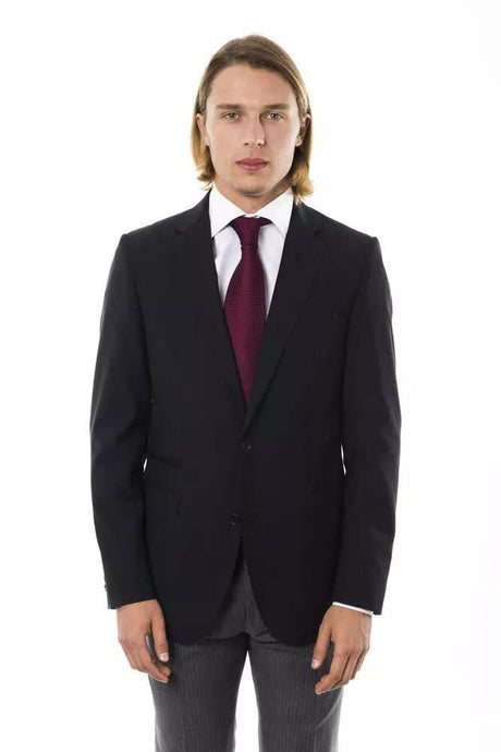 Uominitaliani Black Wool Mens Blazer - Hilstor