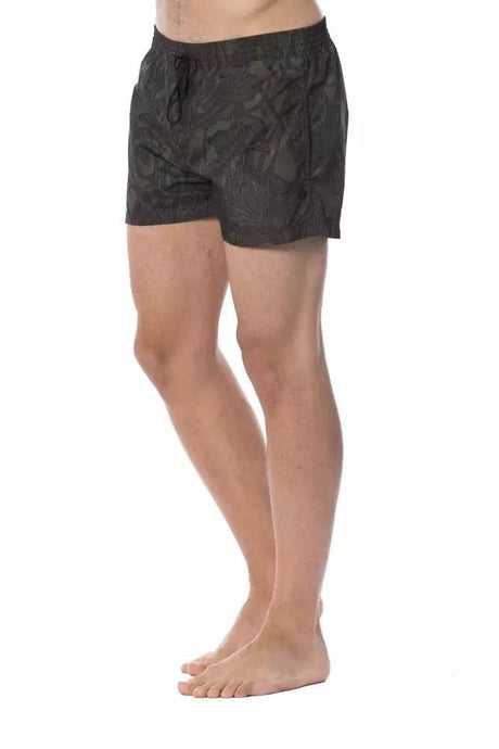 Roberto Cavalli Sport Army Polyester Men Swim Trunk - Hilstor