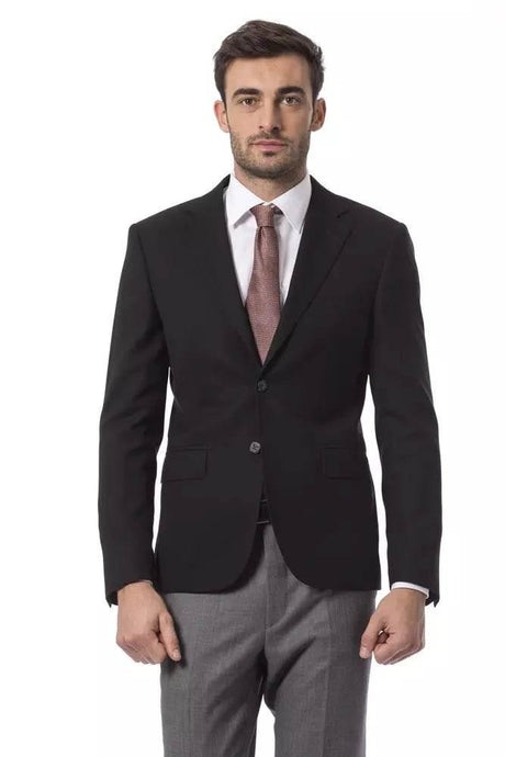Billionaire Italian Couture Black Wool Men's Blazer - Hilstor