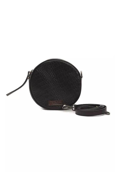 Pompei Donatella Black Leather Women Crossbody Bag - Hilstor