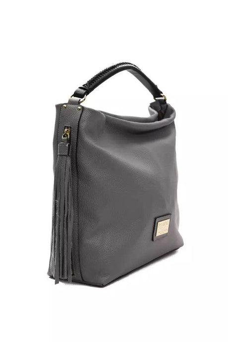 Pompei Donatella Gray Leather Women Shoulder Bag - Hilstor