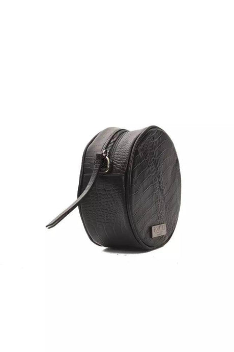 Pompei Donatella Black Leather Women Crossbody Bag - Hilstor
