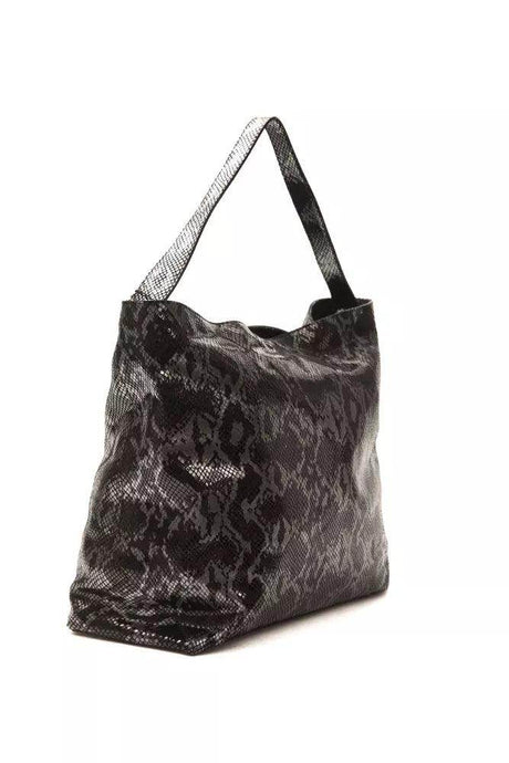 Pompei Donatella Gray Leather Women Shoulder Bag - Hilstor