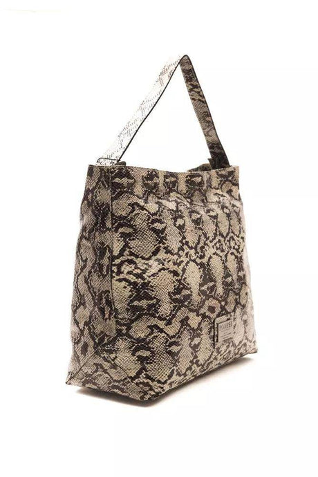 Pompei Donatella Gray Leather Women Shoulder Bag - Hilstor