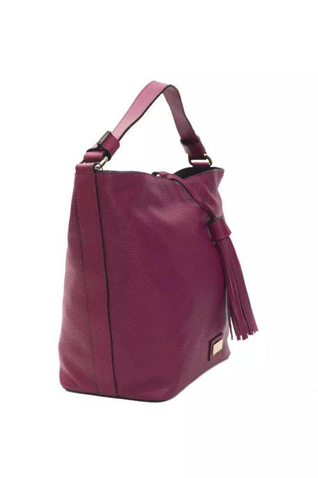 Pompei Donatella Burgundy Leather Women Shoulder Bag - Hilstor