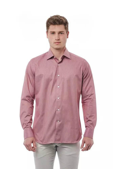 Bagutta Red Cotton Men Shirt - Hilstor
